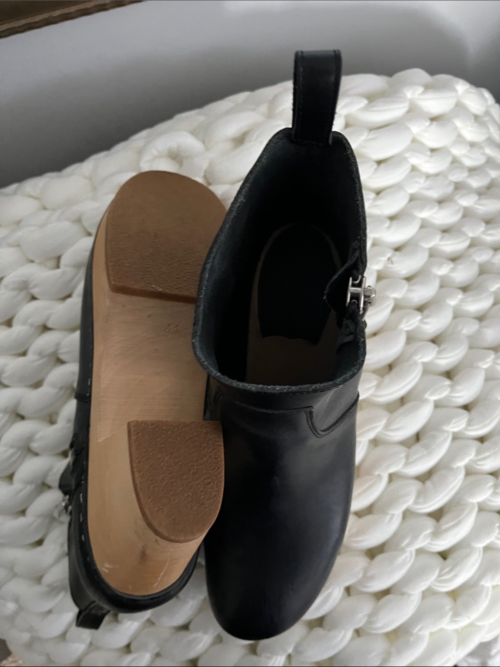 Swedish Hasbeens Black Leather Ankle Booties - Picture 3 of 4